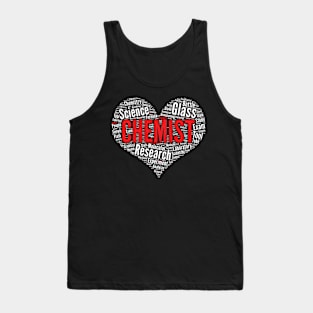 Chemist Heart Shape Word Cloud Design Chemistry design Tank Top